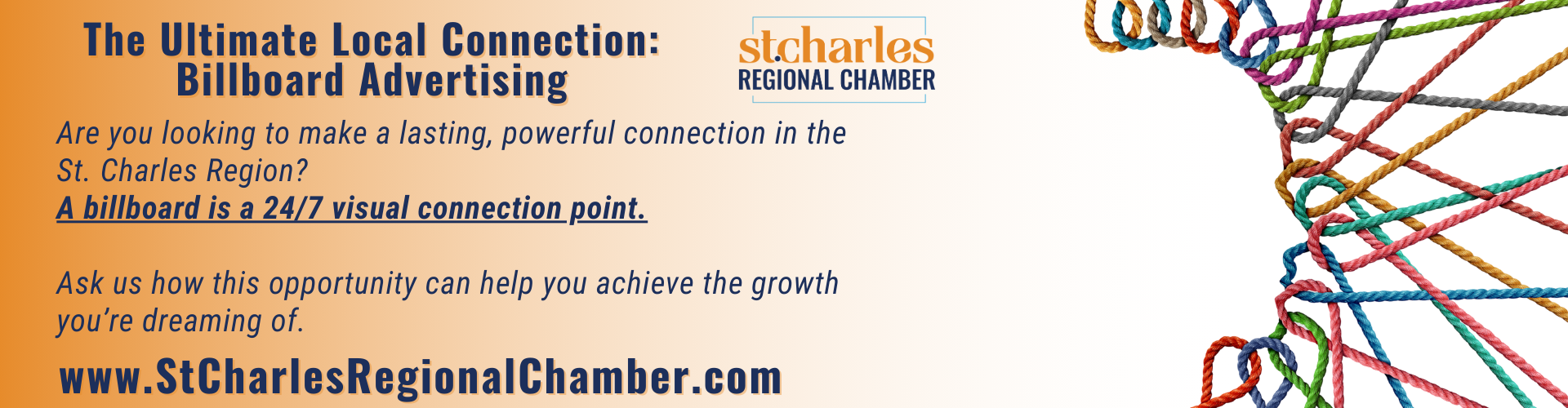 strings showing connections symbolizing members and advertising