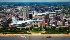 Boeing fighter jets over St. Louis